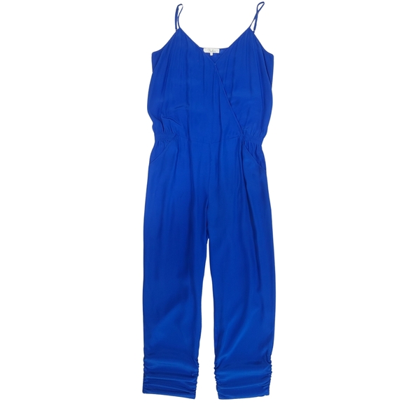 PARKER Royal Silk Spaghetti Cami Strap Wrap & Snap Jogger Leg Jumpsuit "Liv" L - Picture 12 of 16